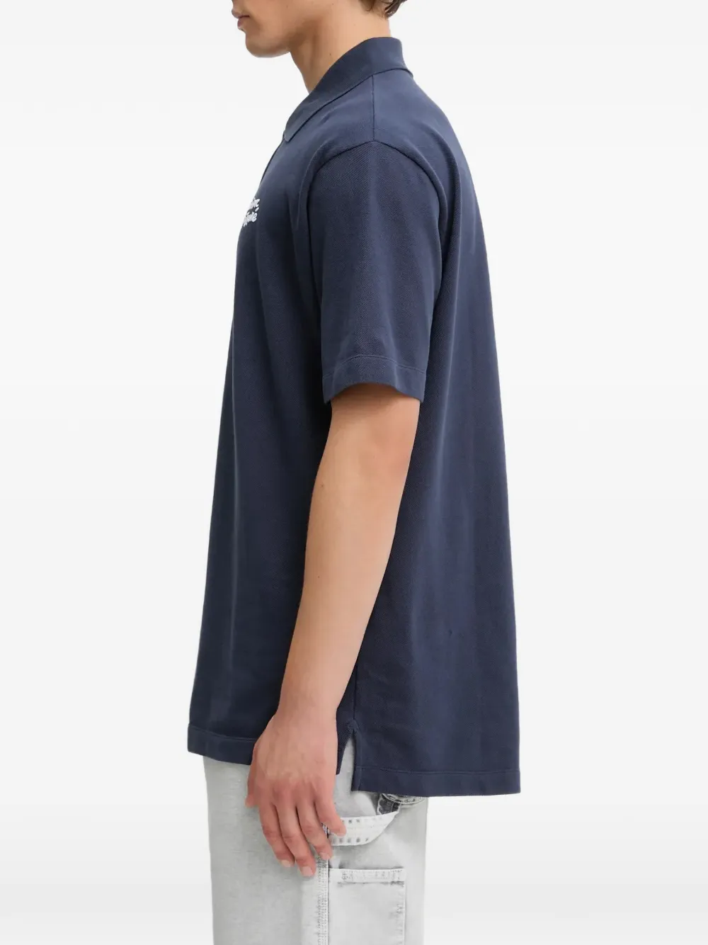 Maison Kitsuné Poloshirt met geborduurd logo Blauw