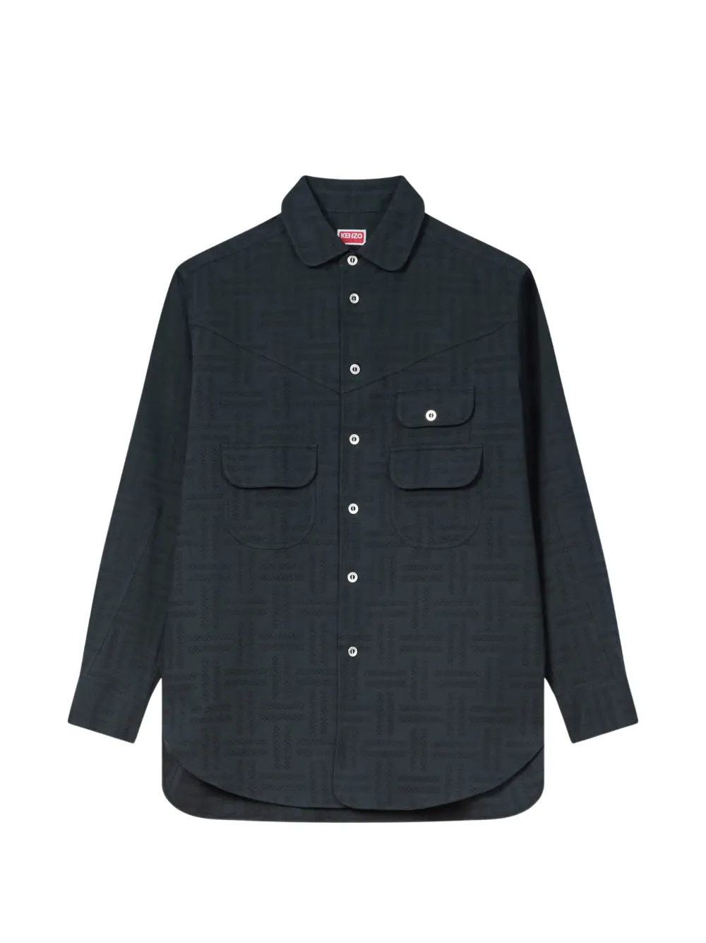 Kenzo chest-pockets patterned overshirt - Nero