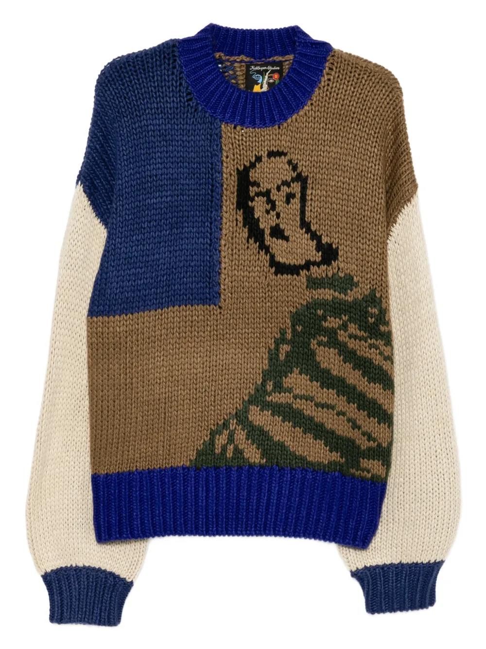 KidSuper Maglione Girl In Stripes - Marrone