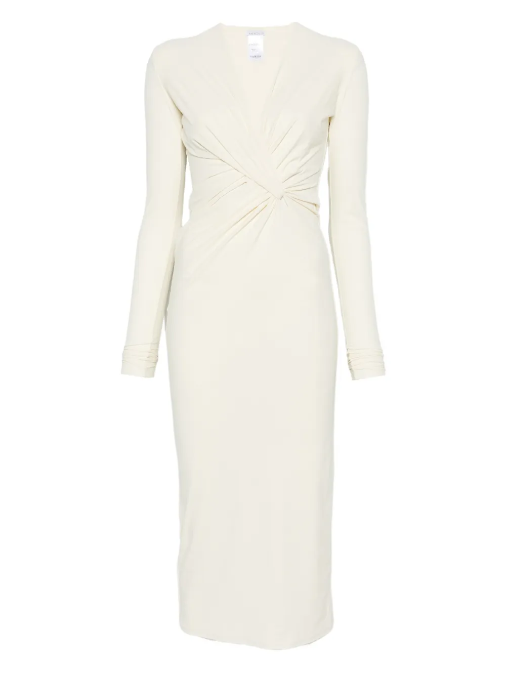 Amazuìn robe mi-longue Sienna en maille | tons neutres | Image 1