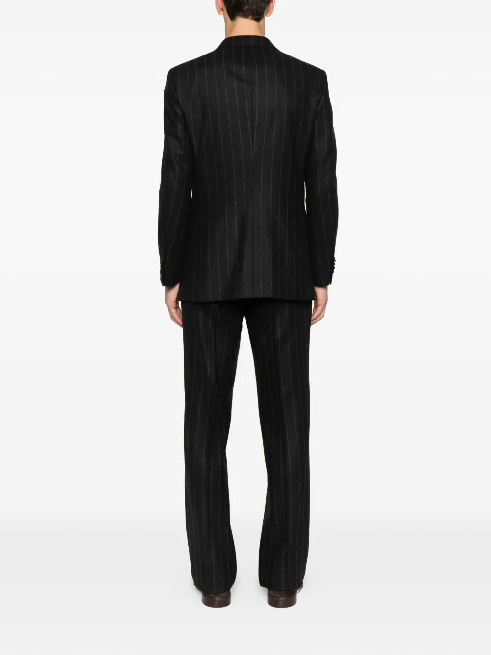 Caruso pinstripe double-breasted suit Zwart