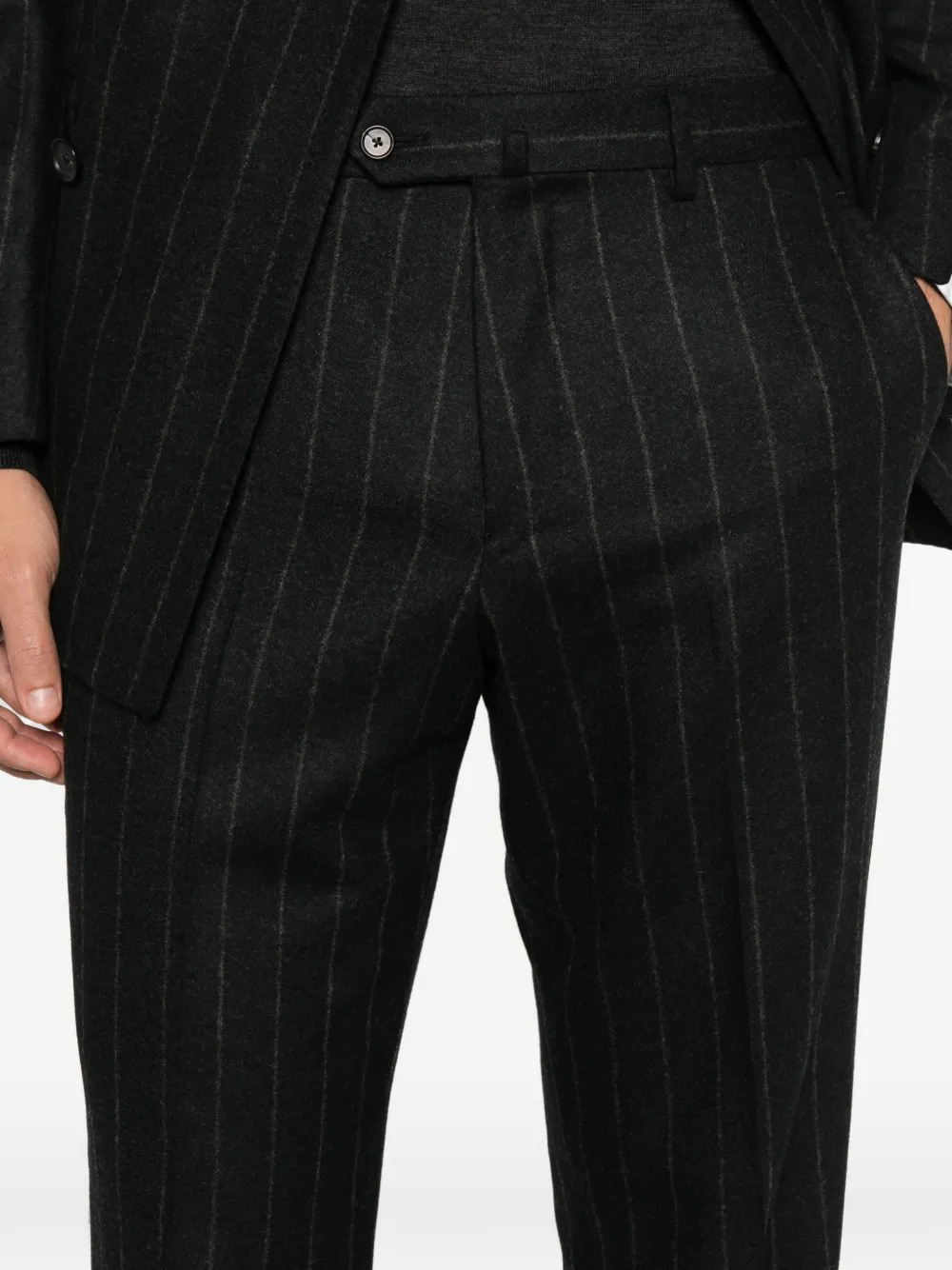 Caruso pinstripe double-breasted suit Zwart