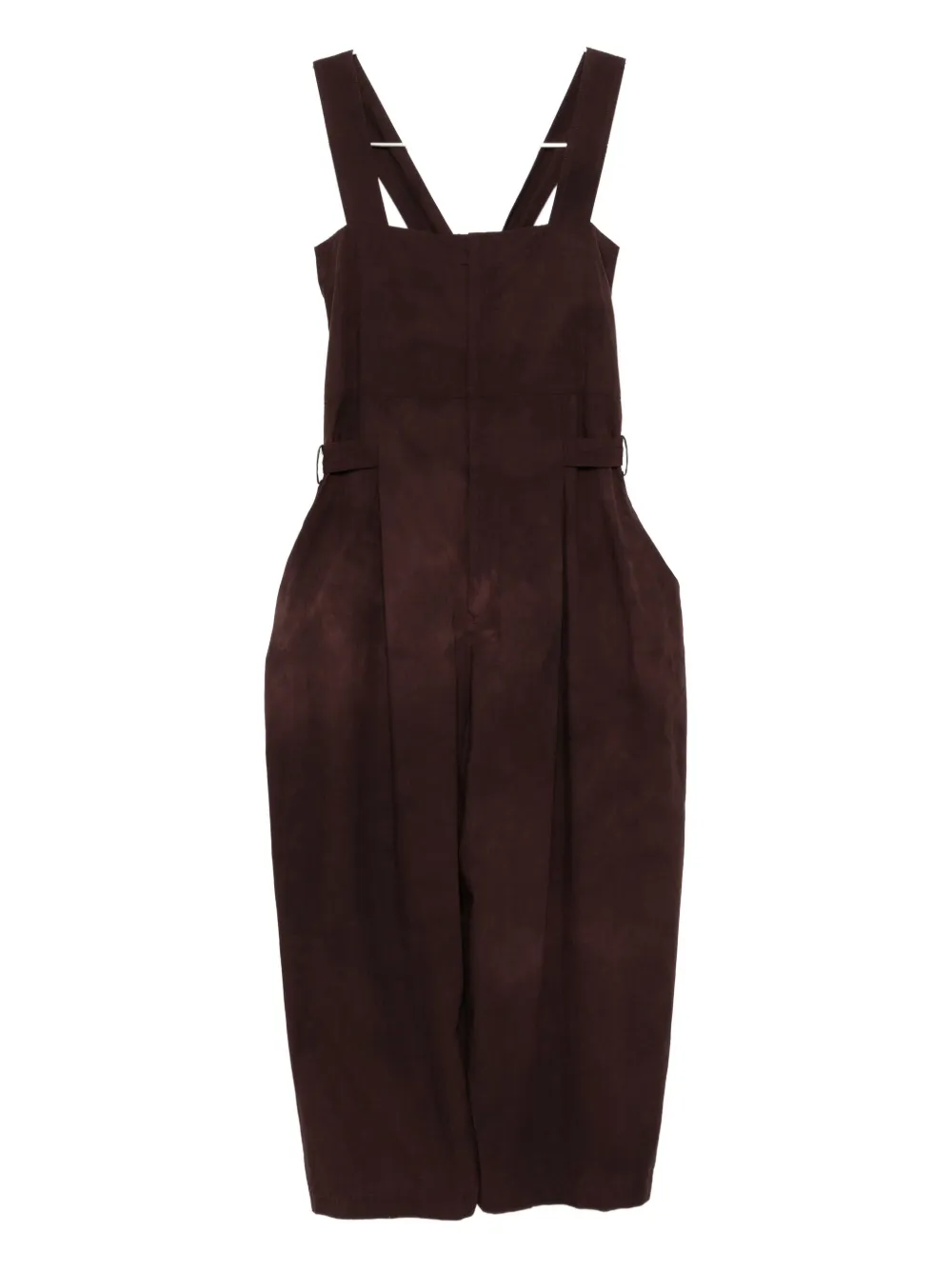 Y's Garment-dyed Jumpsuit In Brown