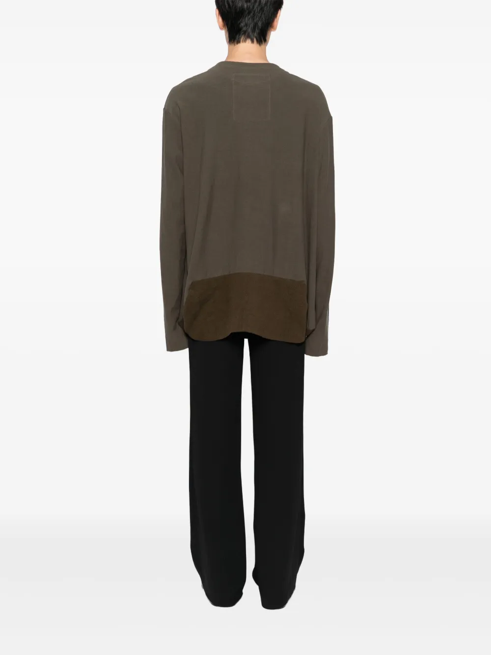 Ziggy Chen Henley T-shirt met lange mouwen Groen