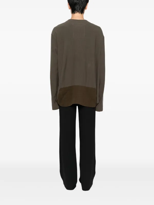 Ziggy Chen Henley Neck Long Sleeve T-shirt | Green | FARFETCH FI