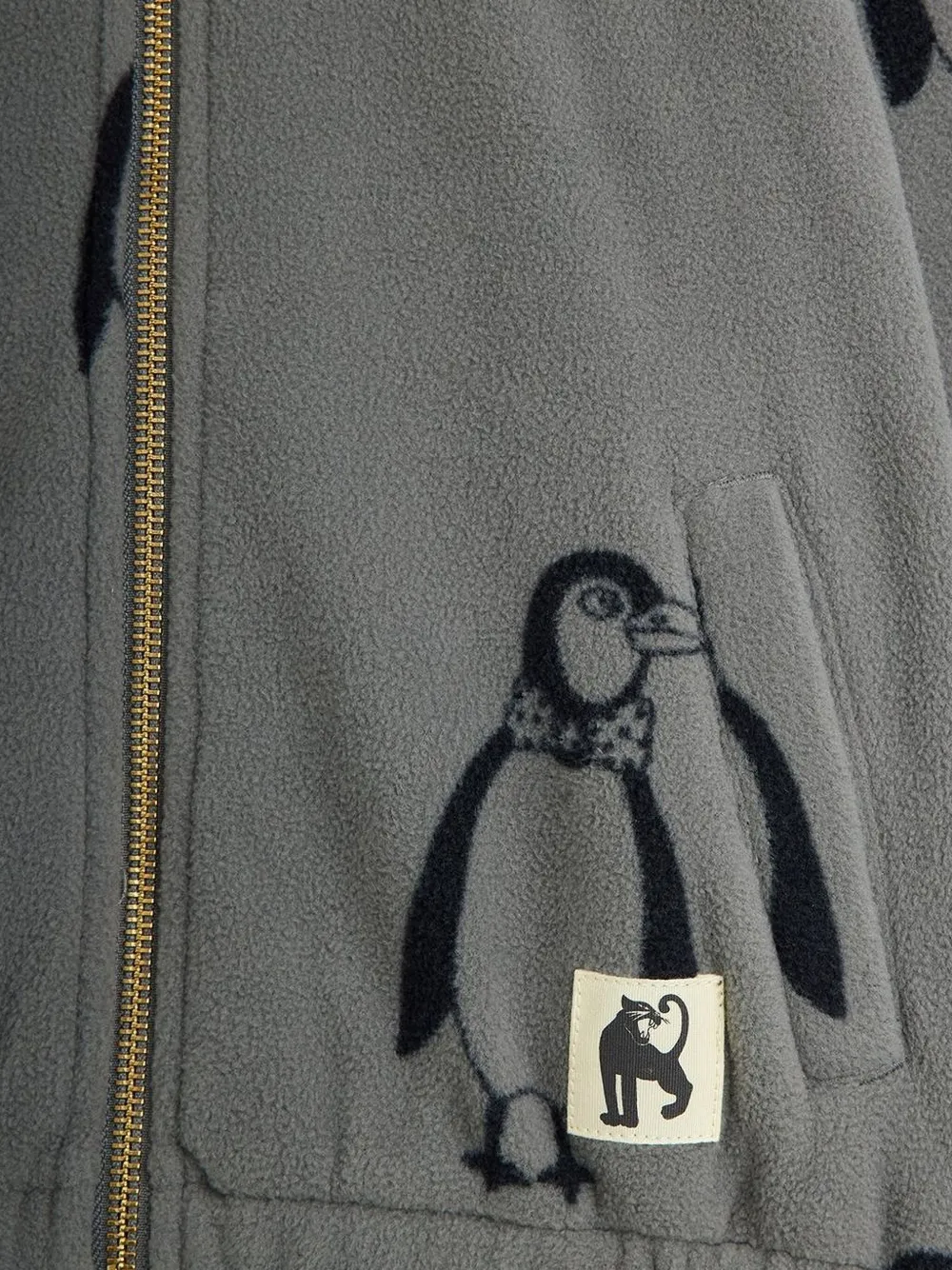 Mini Rodini Bomberjack met pinguïn-print Grijs