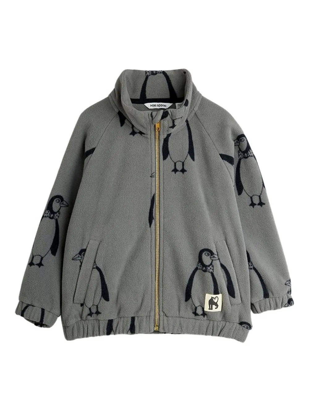 Mini Rodini penguin-print bomber jacket | Grey | Image 1