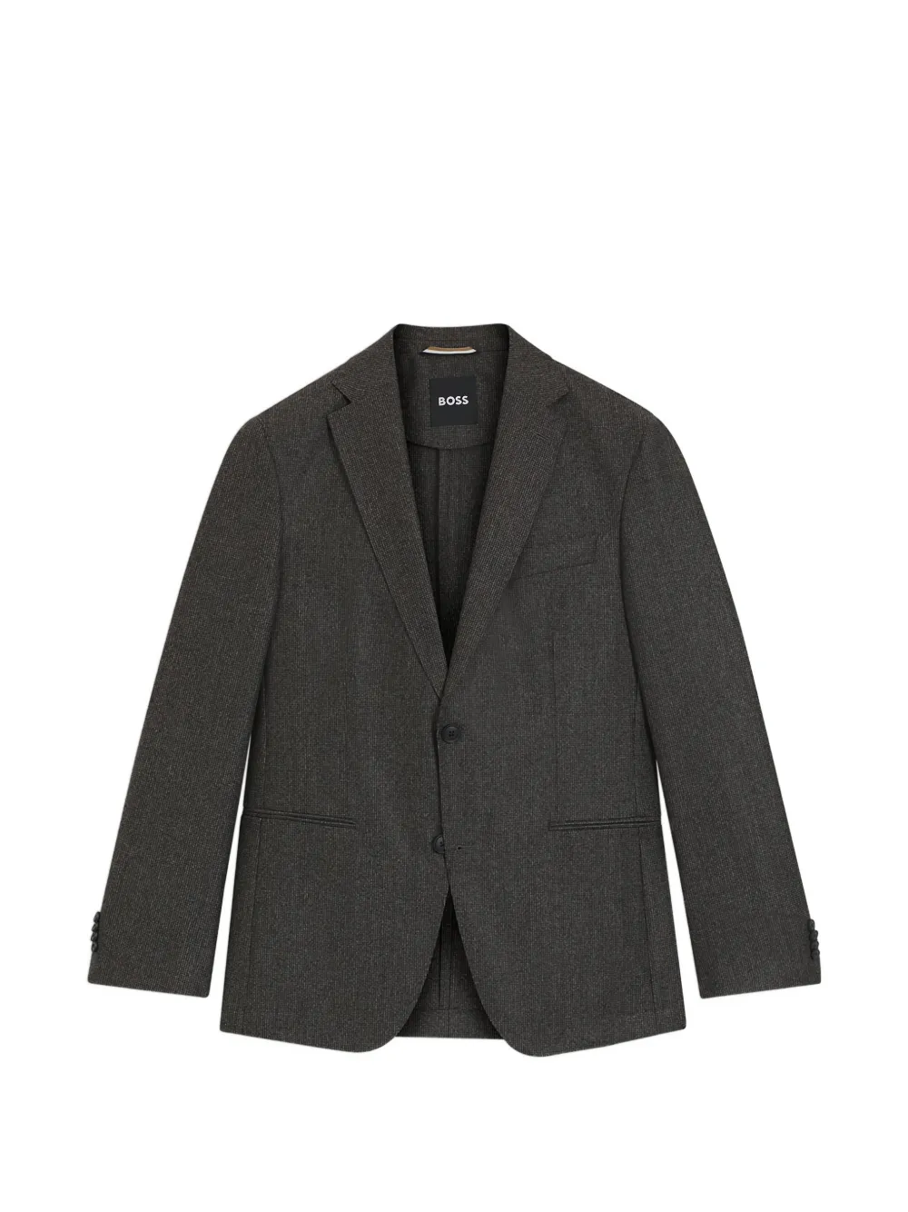 BOSS 人字斜纹针织单排扣西装夹克 | 褐色 | Image 1