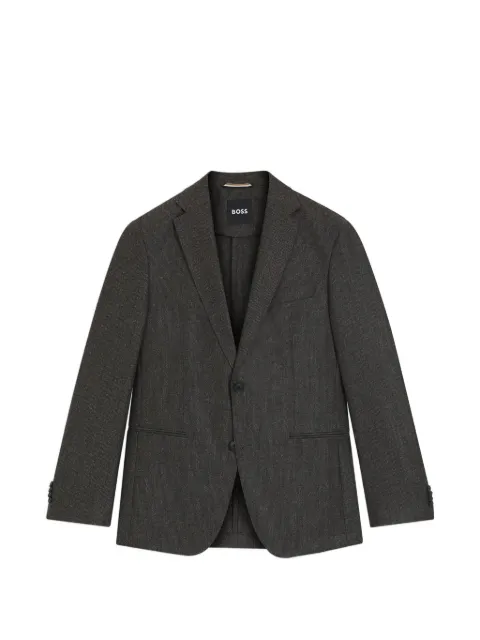 BOSS herringbone single-breasted blazer