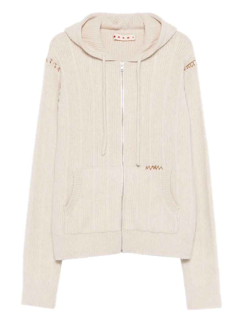 Marni knitted hoodie - Nude