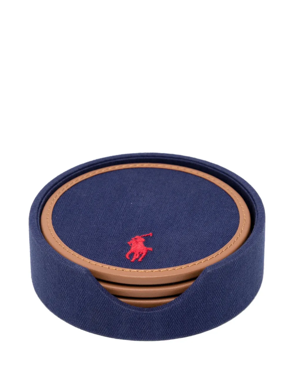 Ralph Lauren Logo-embroidered Coasters (set Of Four) In Multi