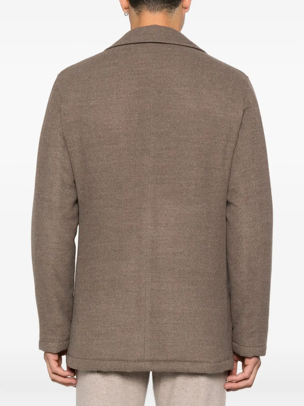 Doriani Cashmere Kasjmier jas met dubbele rij knopen Bruin