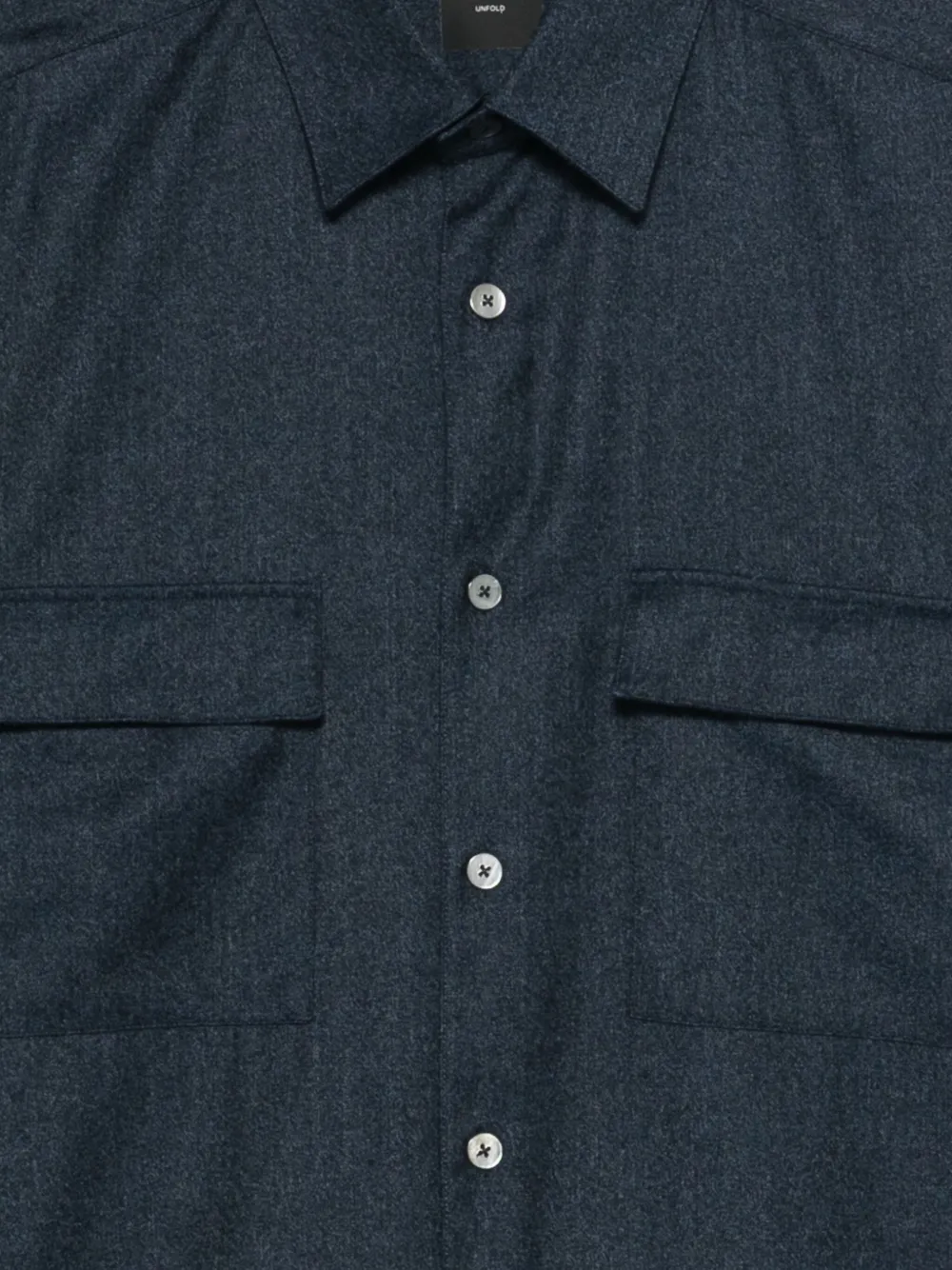 Xacus Wollen overhemd met borstzak Blauw