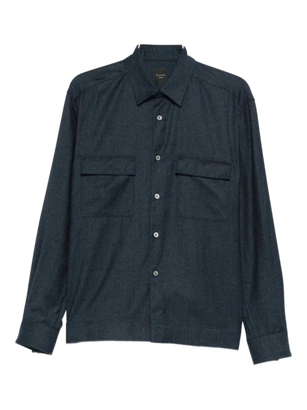 Xacus pocket-chest wool shirt - Blu