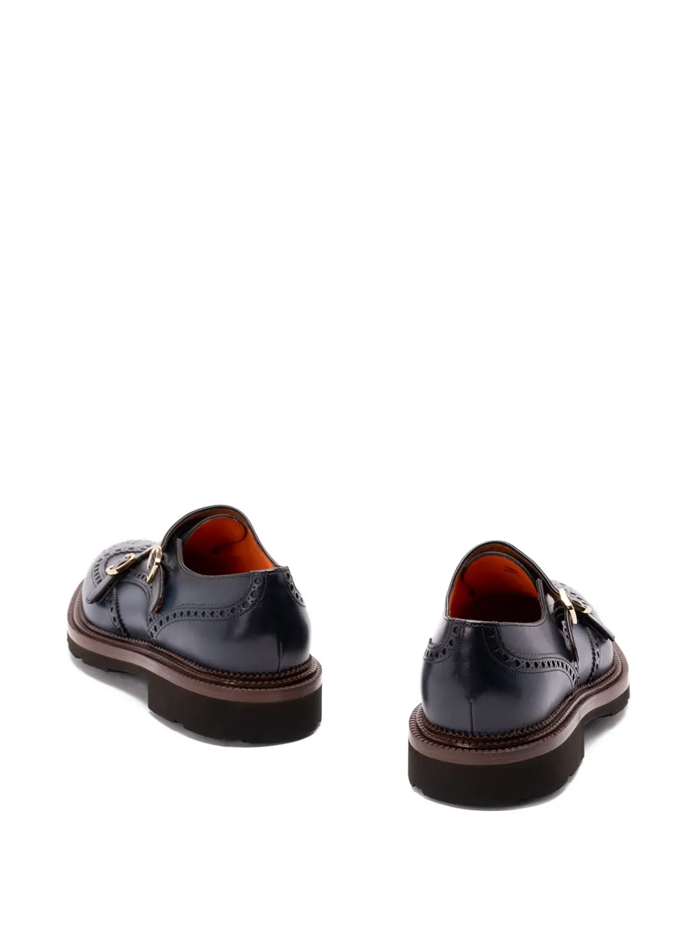Santoni Kalamabuck Monk Shoes In Blue