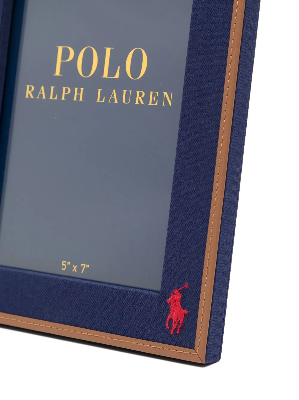 Ralph Lauren Logo-embroidered Photo Frame In Blue