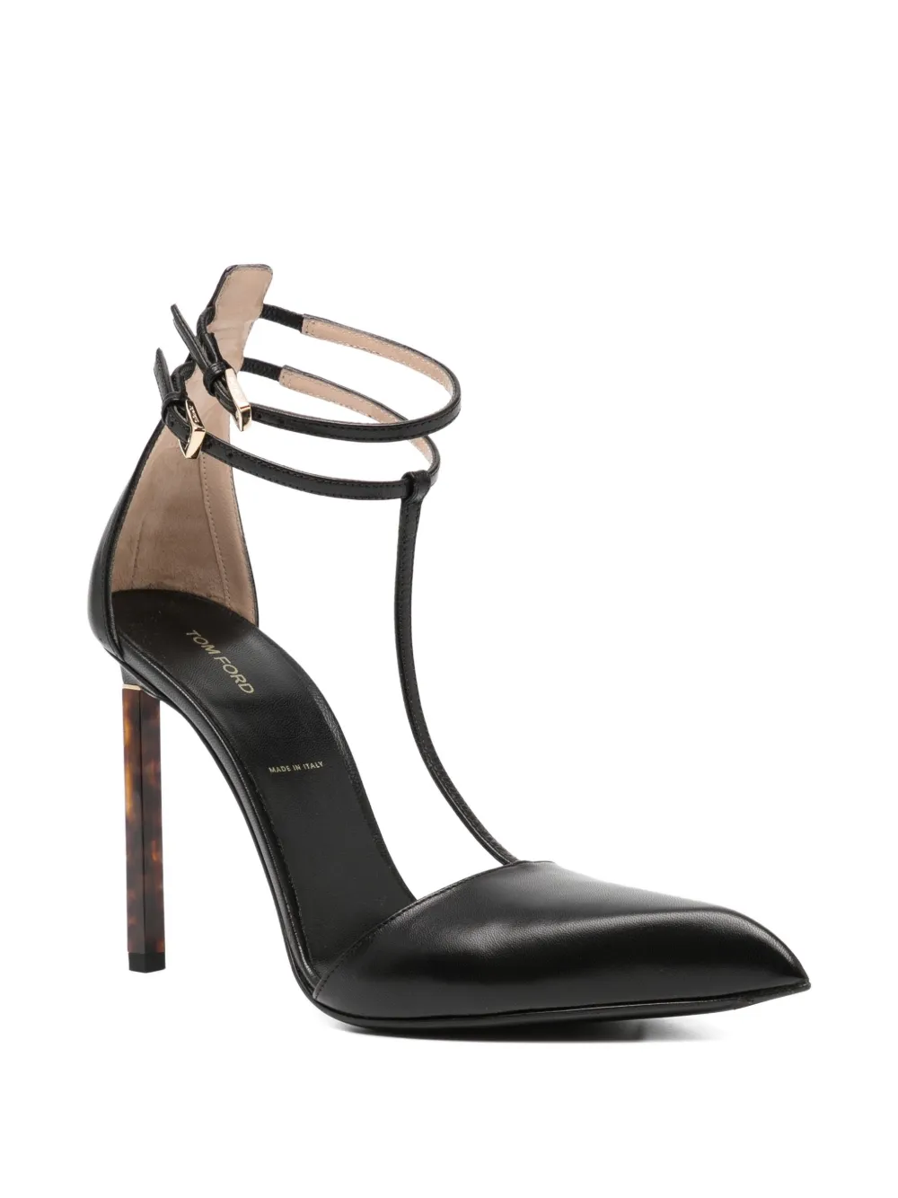 Tom Ford 105mm T-strap Pumps In Black