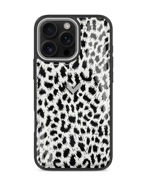 VELANTE 팬서 프린트 레더 아이폰 케이스