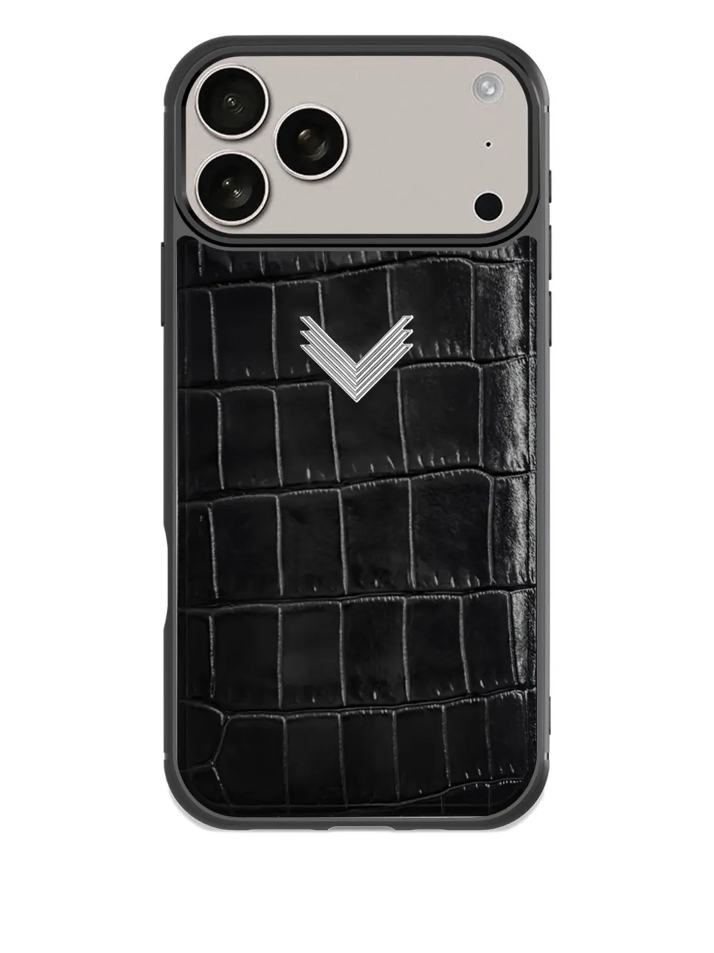 Velante Crocodile-texture Iphone 17 Pro Max Phone Case In Black