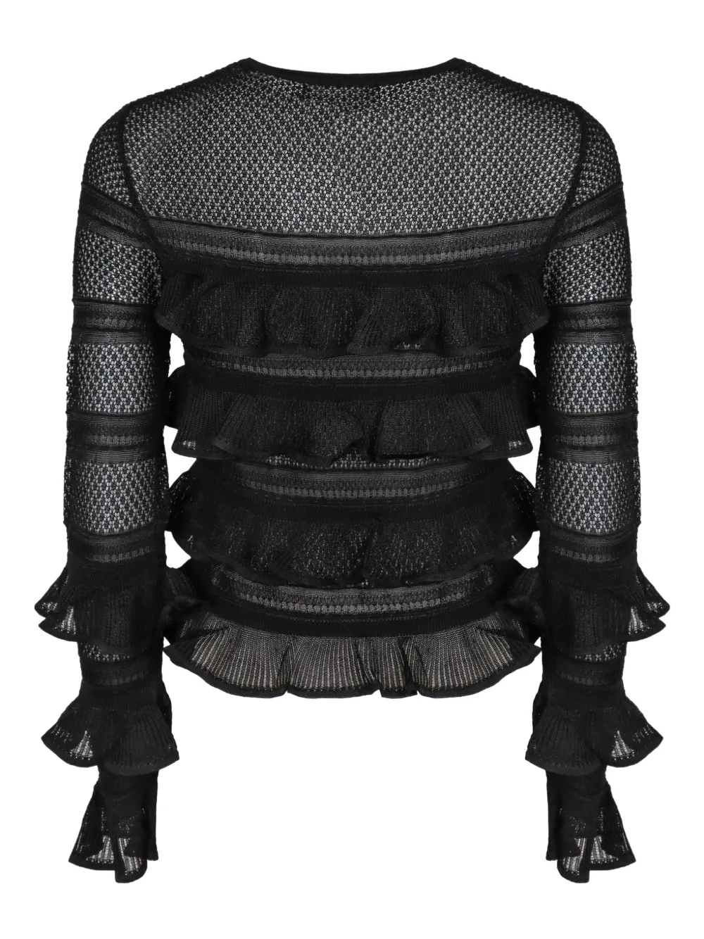 ZIMMERMANN Hypnotic lace ruffled top - Zwart