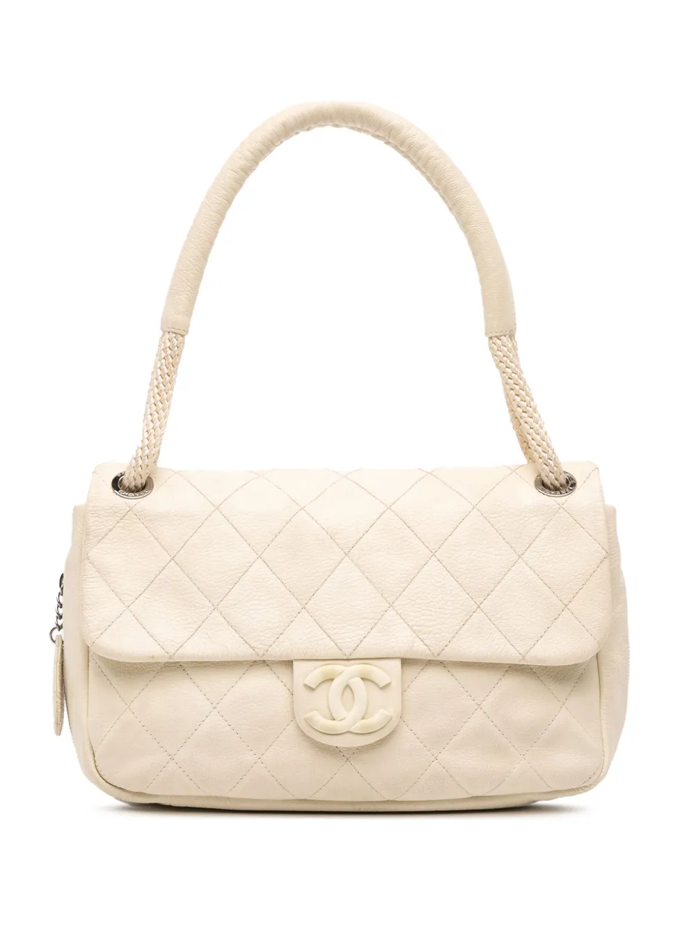 CHANEL Pre-Owned 2009-2010 マトラッセ カーフスキン エキスパンダブル ジップ ヨット フラップ ショルダーバッグ