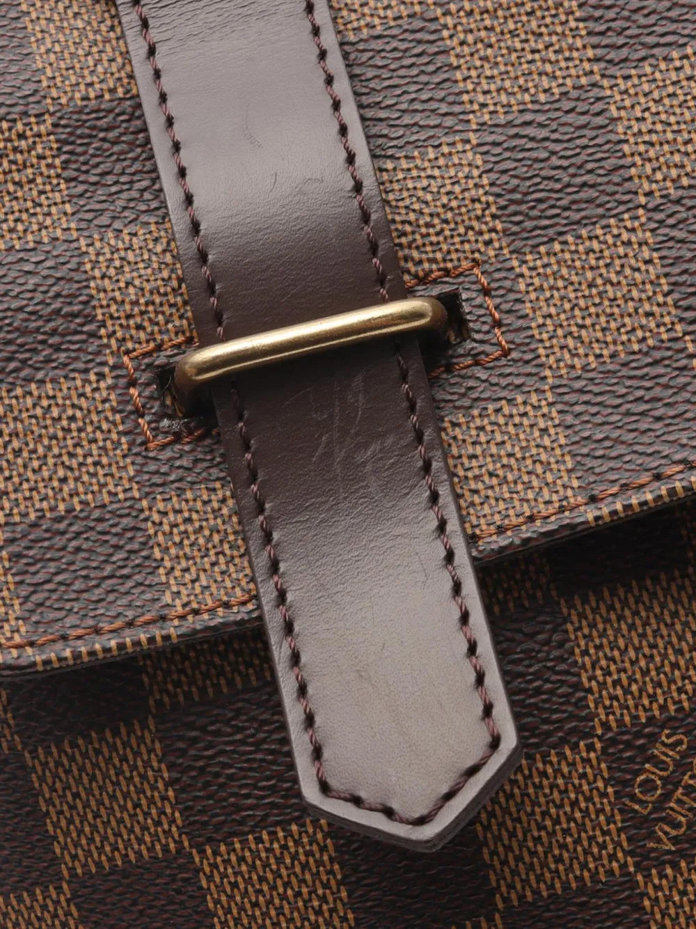 Pre-owned Louis Vuitton 2004 Damier Ebene Broadway Satchel In Brown