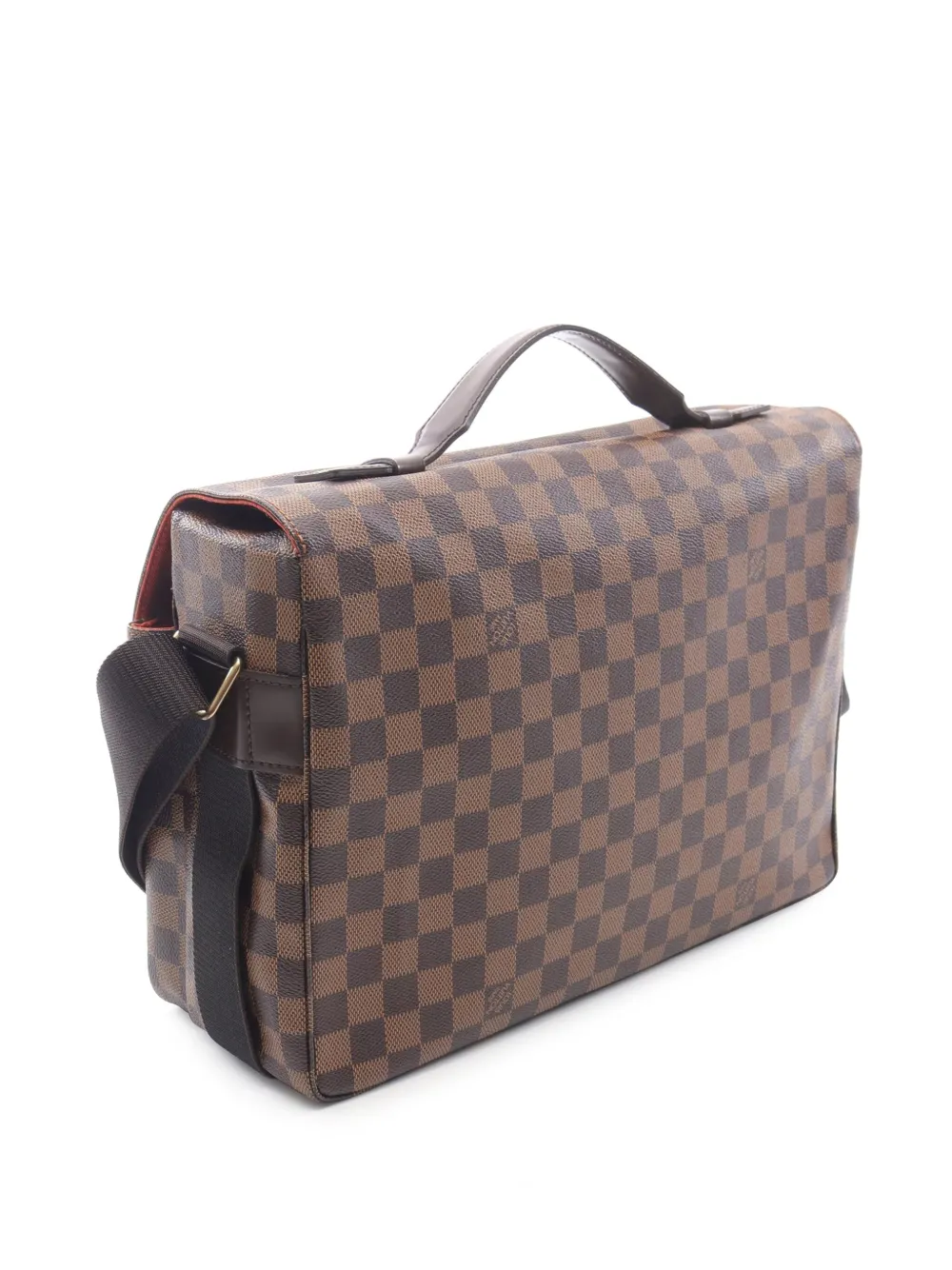 Pre-owned Louis Vuitton 2004 Damier Ebene Broadway Satchel In Brown