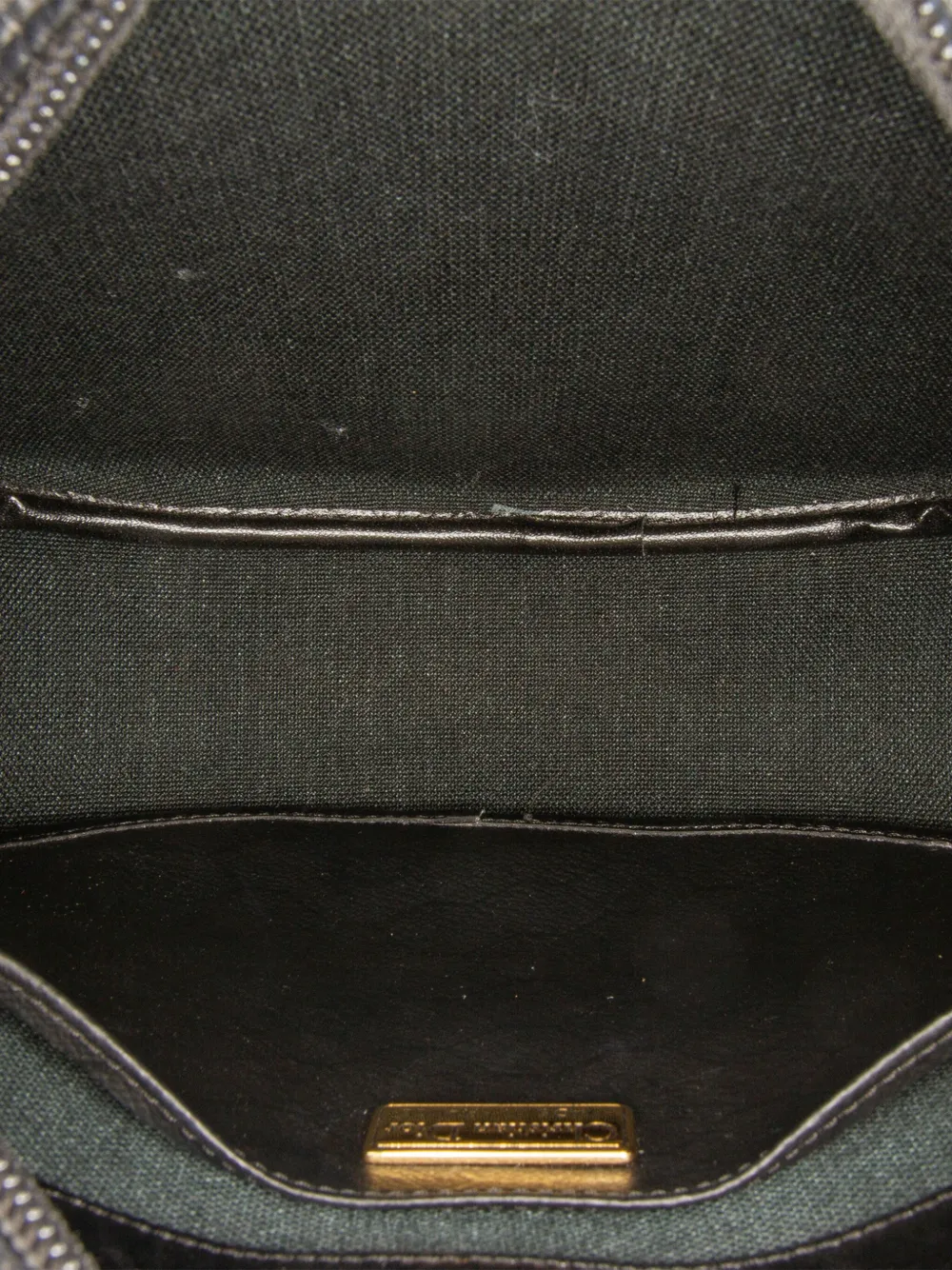 Pre-owned Dior 20th Century Honeycomb Coated Canvas Crossbody Bag In Black
