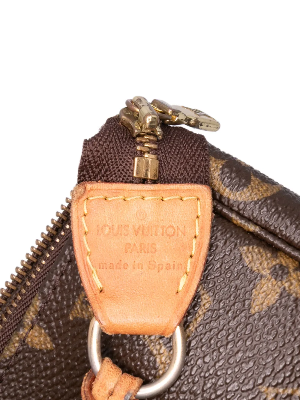 Pre-owned Louis Vuitton 2008 Monogram Pochette Accessoires Shoulder Bag In Brown