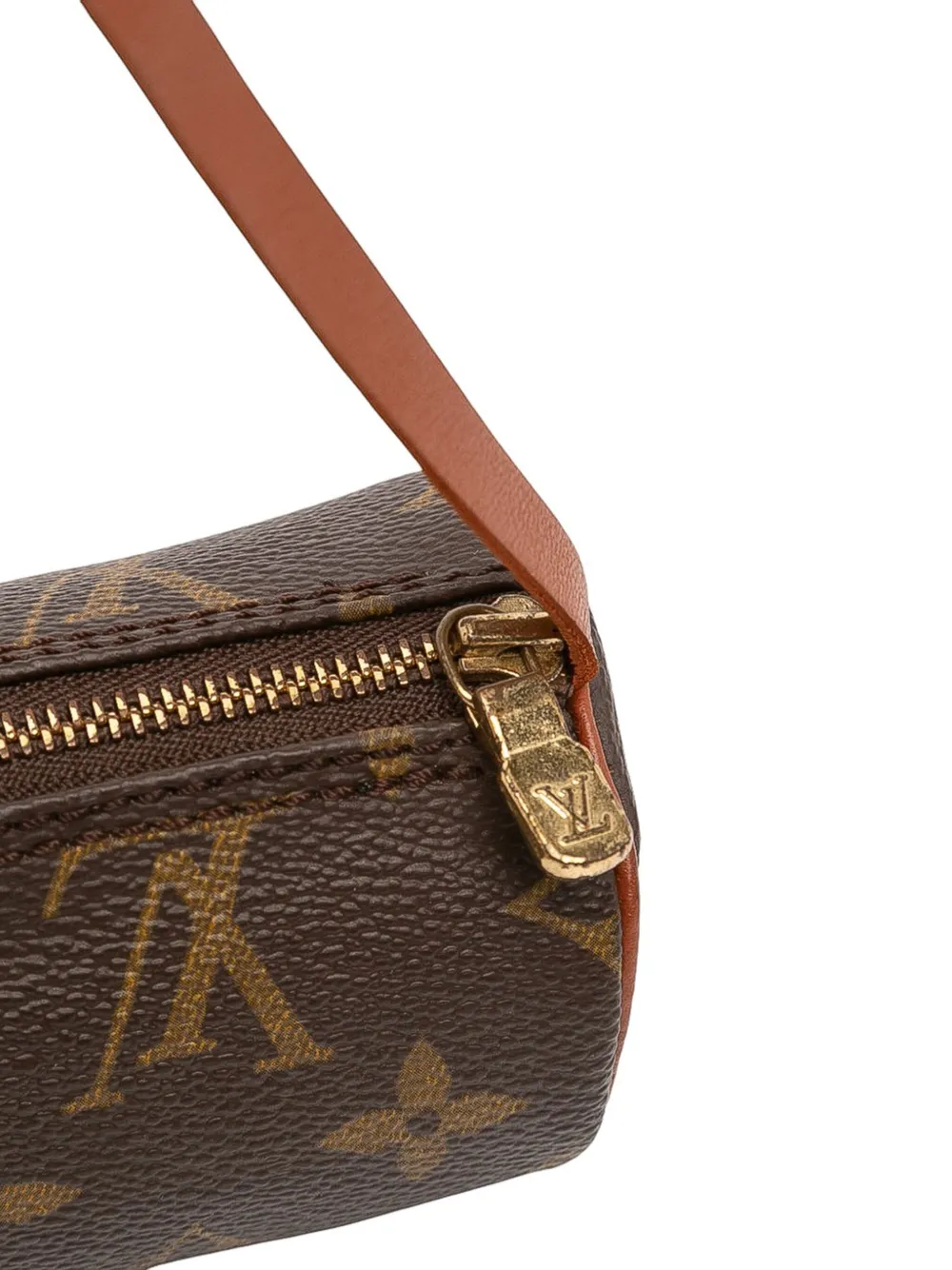 Pre-owned Louis Vuitton 2021-2025 Monogram Papillon Pochette Handbag In Brown
