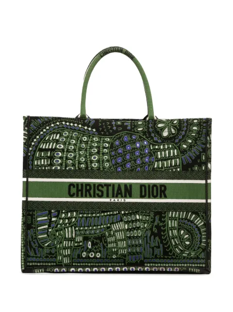 Christian Dior Pre-Owned tote Large Canvas Embroidered Elephant Book 2019
