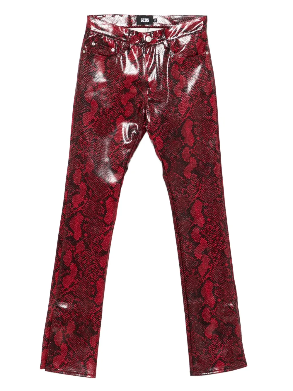 GCDS snakeskin-print pants | Red | Image 1