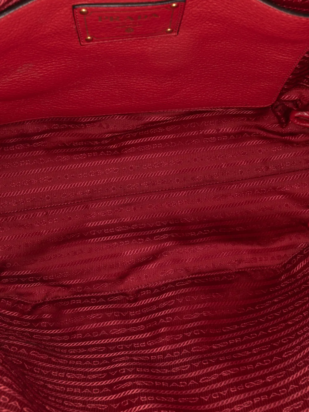 Pre-owned Prada 2013-2025 Vitello Daino Open Convertible Tote Satchel In Red