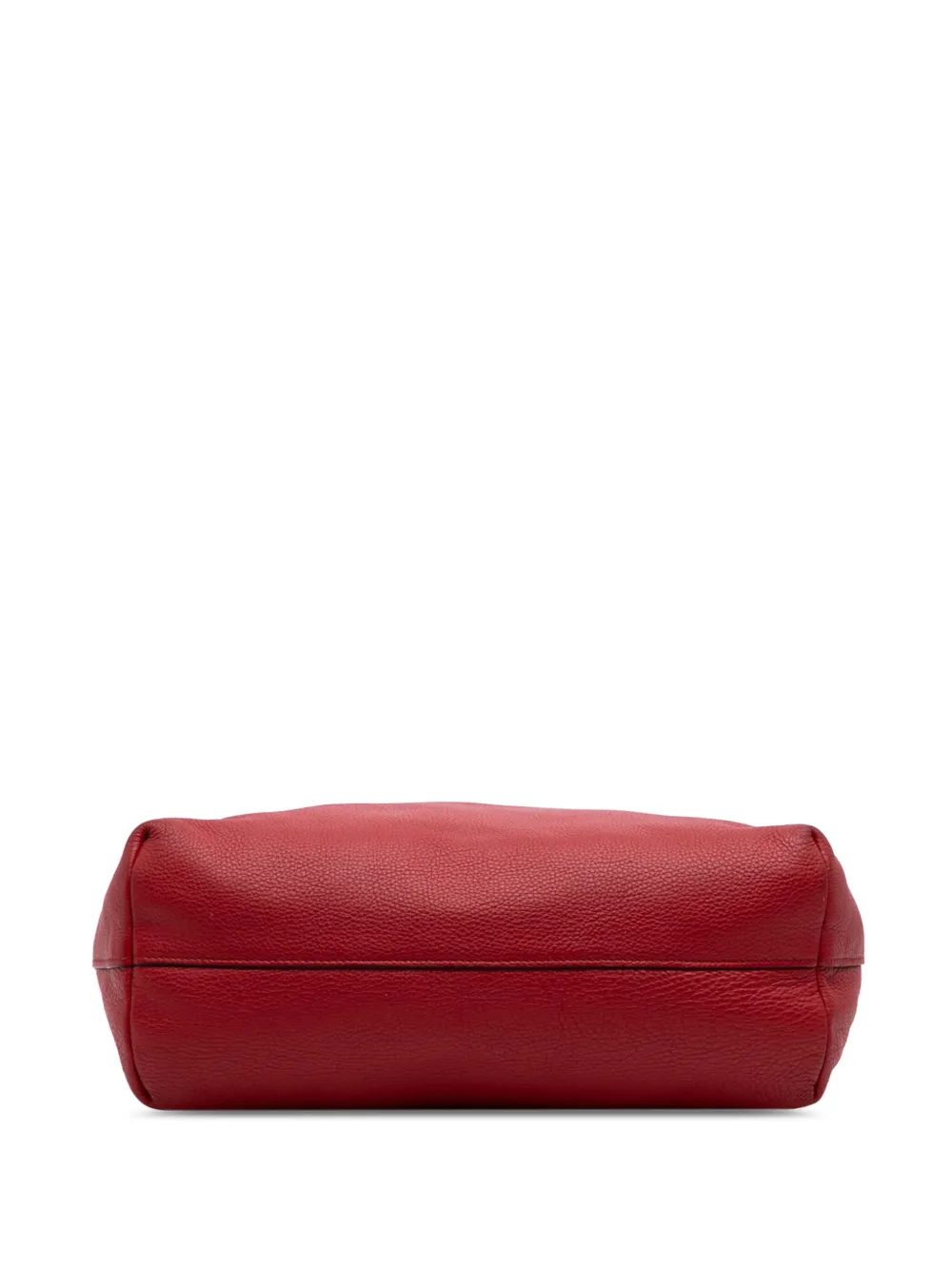 Pre-owned Prada 2013-2025 Vitello Daino Open Convertible Tote Satchel In Red