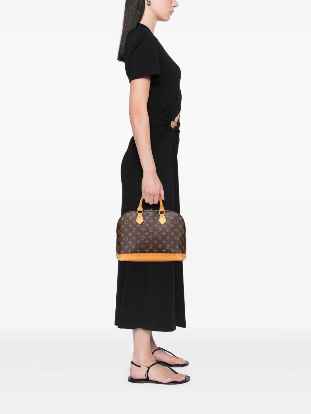 Pre-owned Louis Vuitton 1999 Monogram Alma Pm Handbag In Brown
