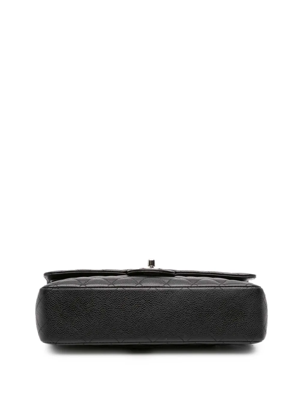 Pre-owned Chanel 2009-2010 Medium Classic Caviar Double Flap Shoulder Bag In Black