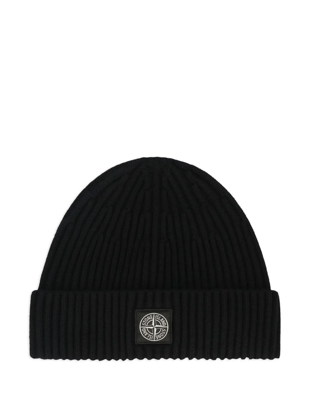 Stone Island logo-patch beanie hat | Black | Image 1