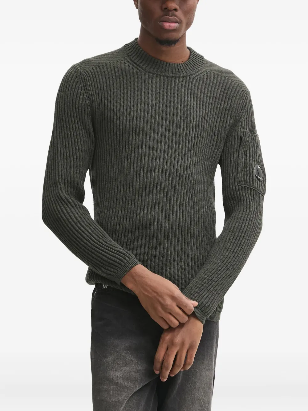 C.P. Company ribbed patch-pocket sweater | Green | Image 1