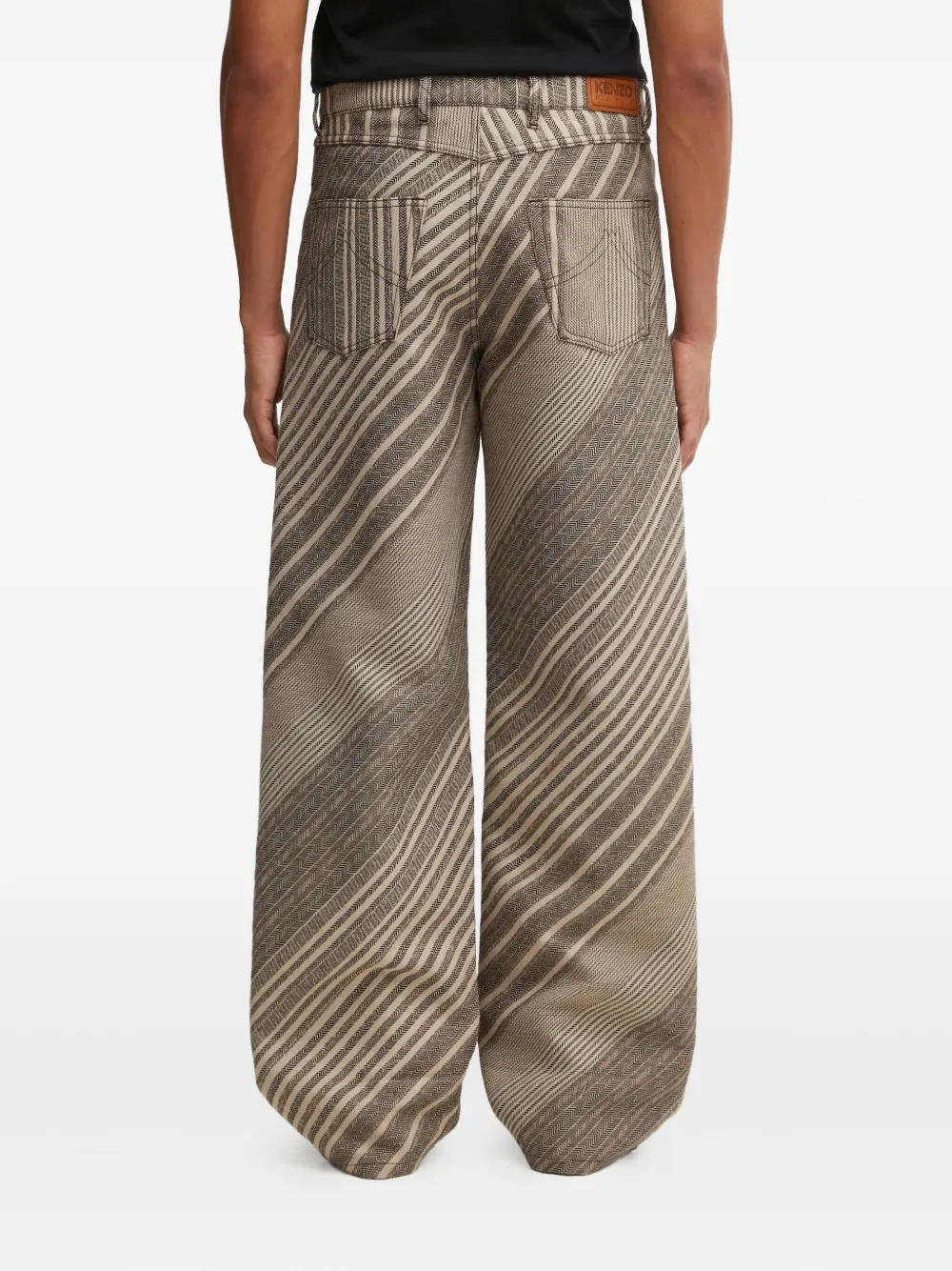 Kenzo Gestreepte broek met zak Beige