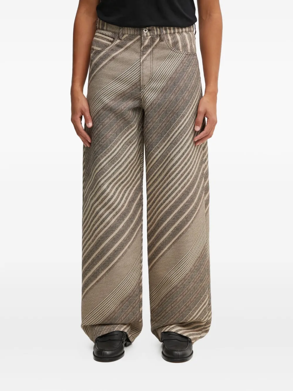 Kenzo striped-pattern pocket trousers | Neutrals | Image 1