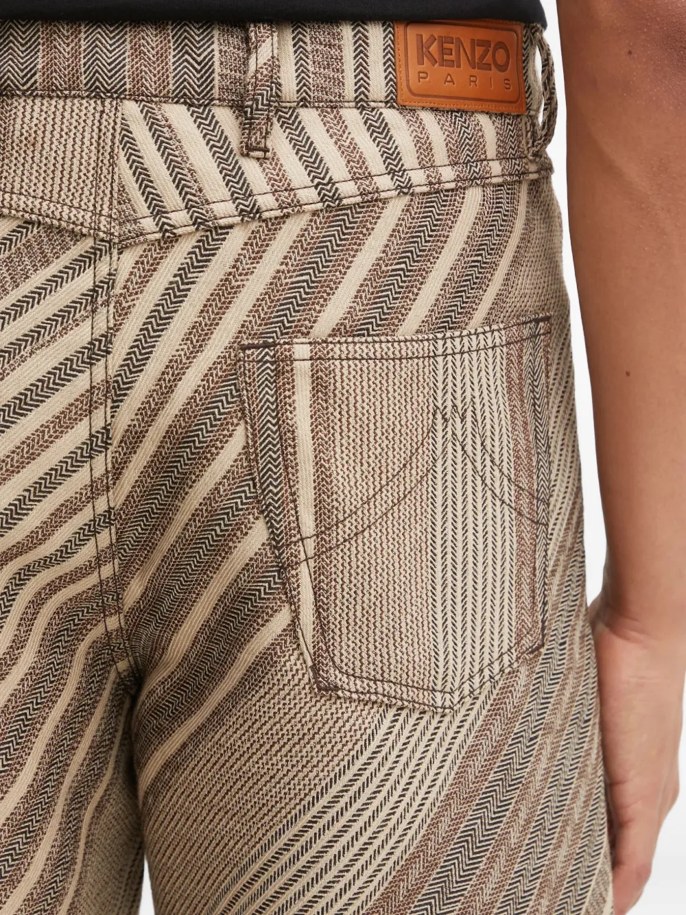 Kenzo Gestreepte broek met zak Beige