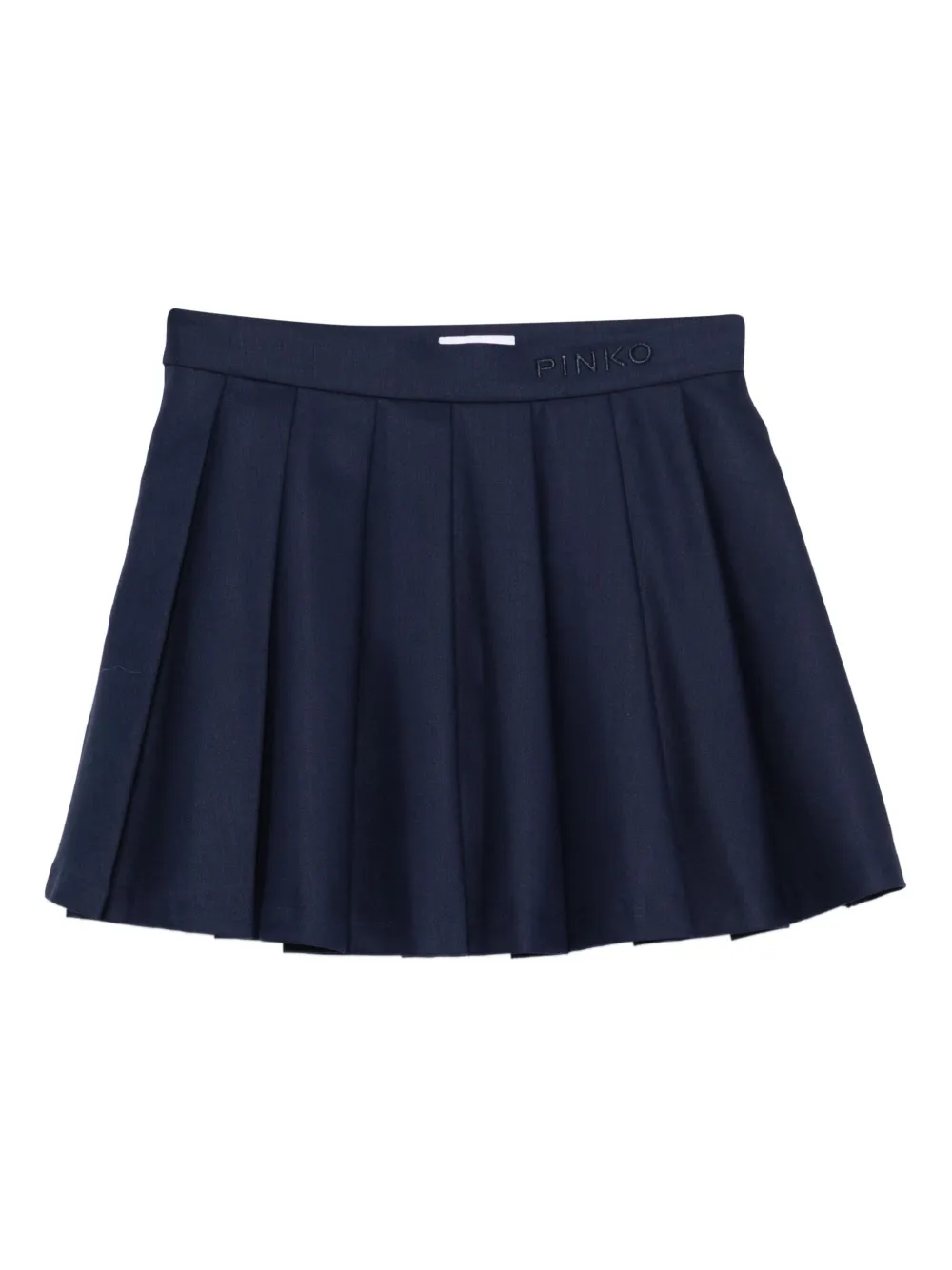 Pinko Kids logo-embroidered mini skirt - Blu
