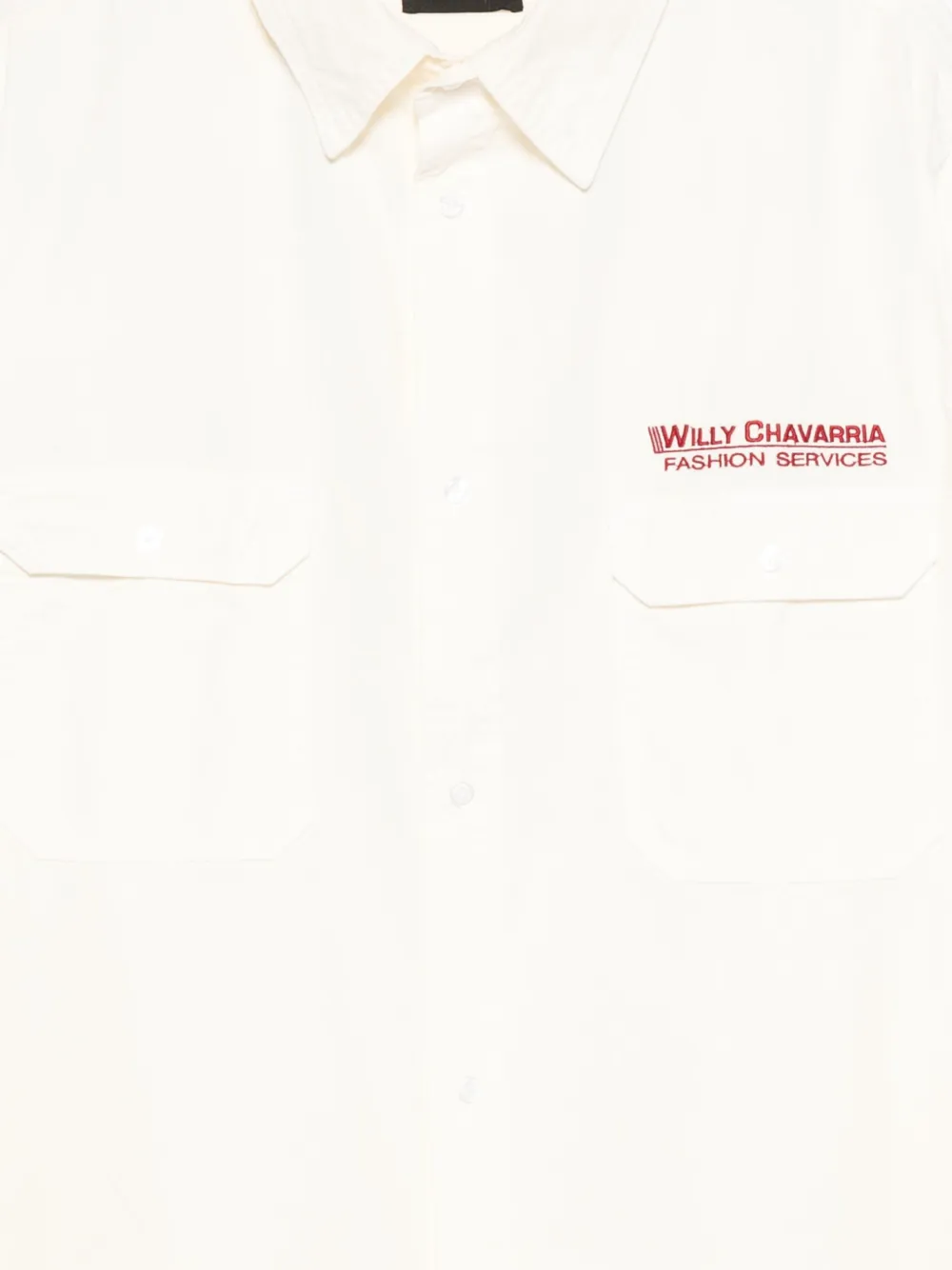 Willy Chavarria Overhemd met logoprint Wit