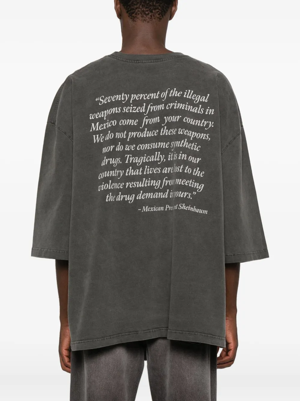 Willy Chavarria T-shirt met grafische print Grijs