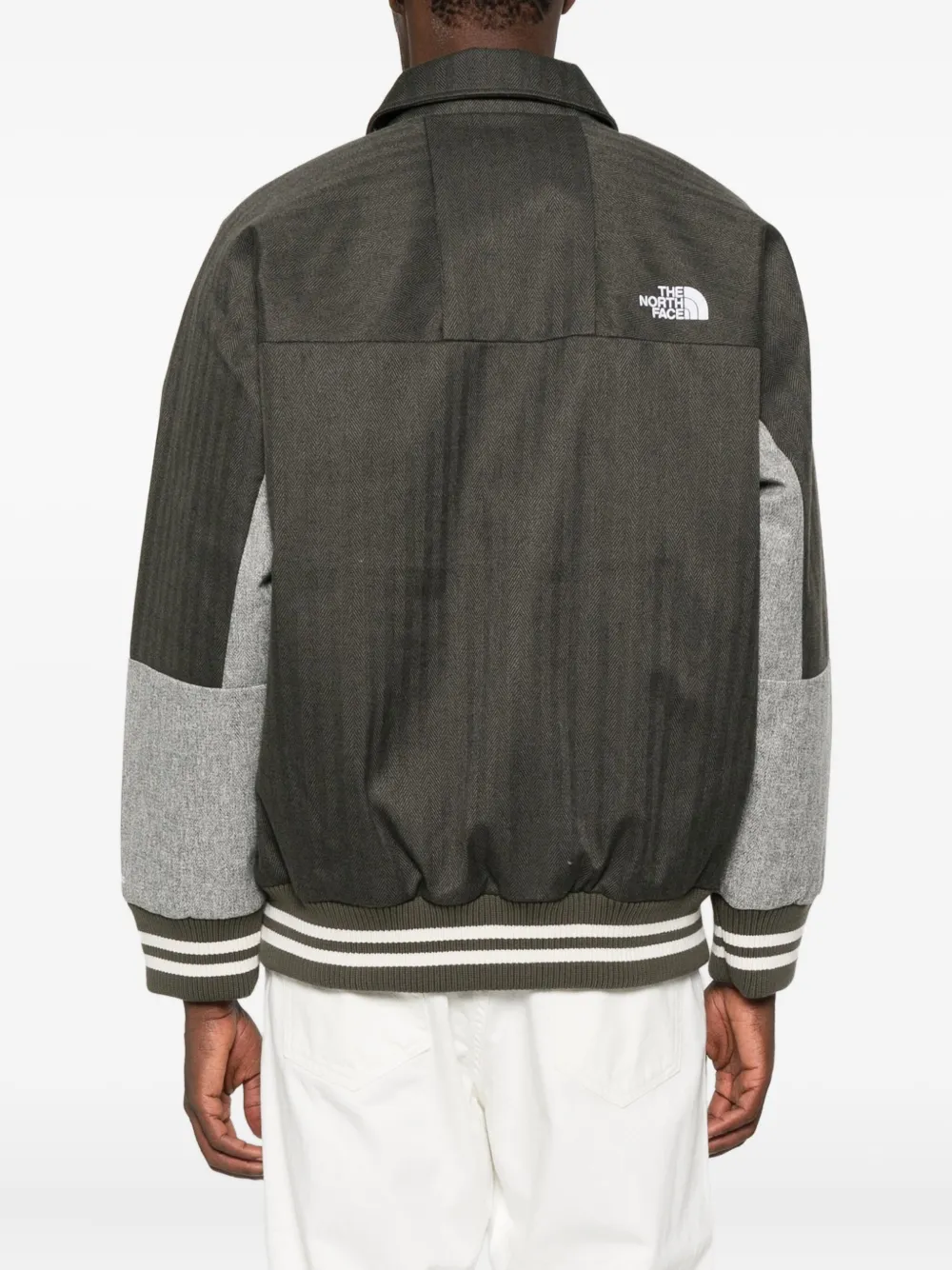 The North Face Panelled Bomber Jacket In Green