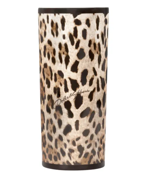 Dolce & Gabbana cylindrical leopard porcelain vase (10cm)
