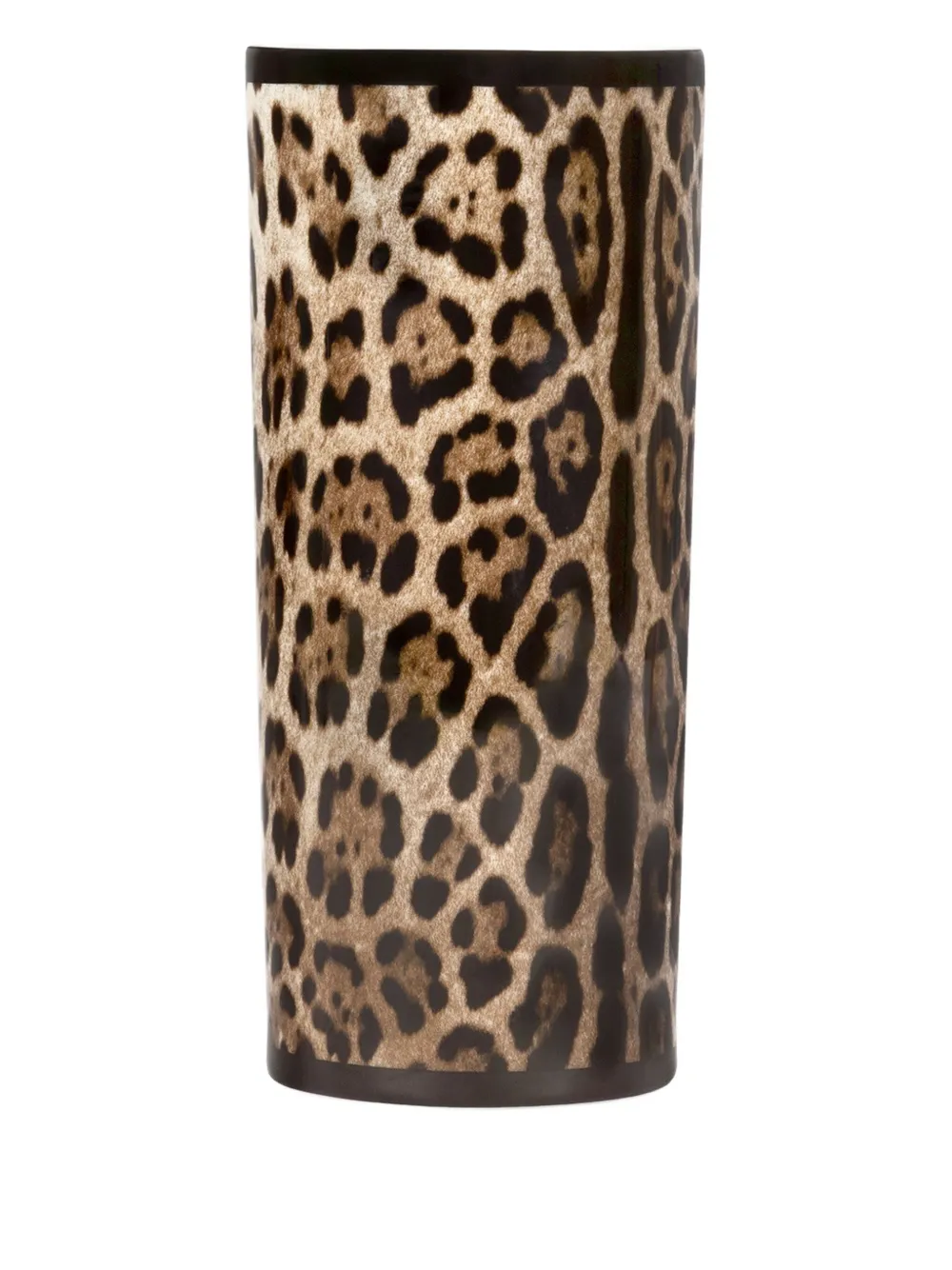  Dolce & Gabbana Cylindrical Leopard Porcelain Vase (10cm) - Brown 