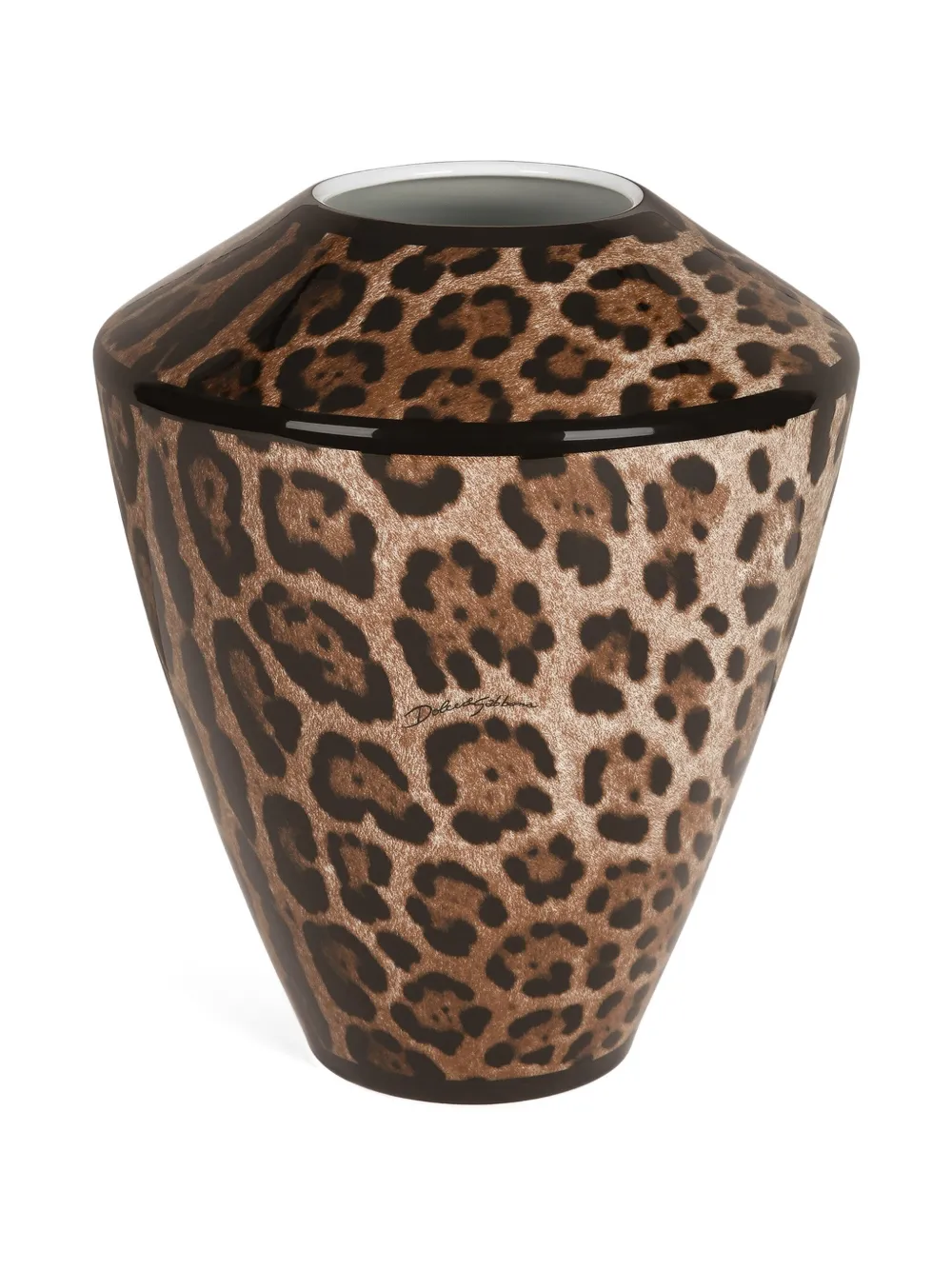 Dolce & Gabbana large leopard-print amphora vase - Marrone