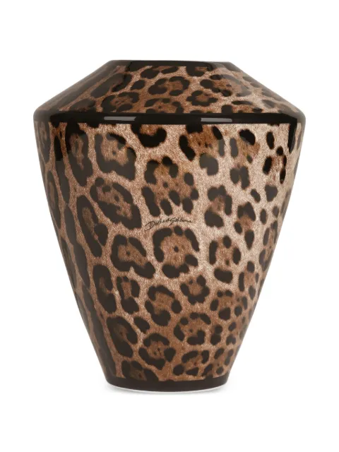 Dolce & Gabbana florero Amphora grande con estampado de leopardo
