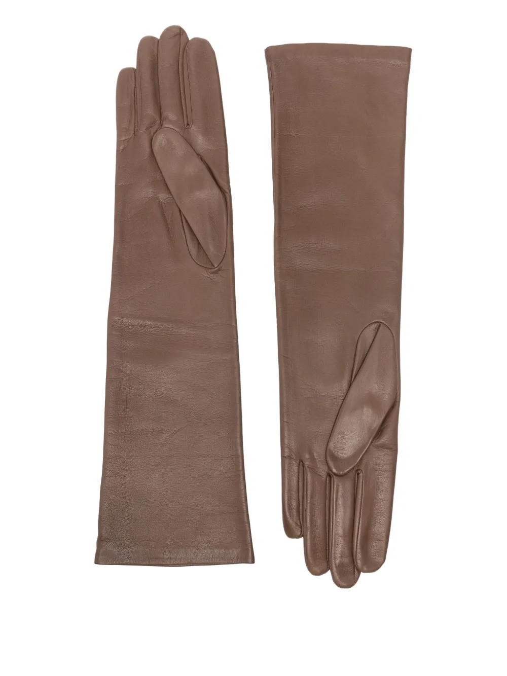 Agnelle Opera Leather Gloves In Brown